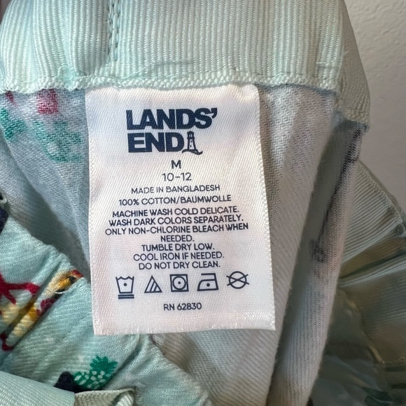 Lands End Womens Holiday Pajama Bottoms Aqua Dogs Cats Christmas Sleds Sz Medium - Picture 8 of 8
